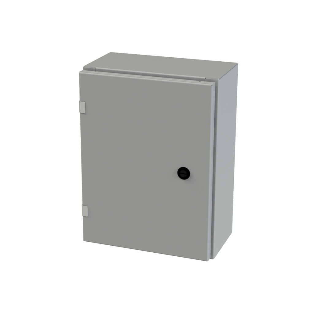NEMA 3R, 4, 12 Enclosure, Wallmount, 16" H x 12" W x 6" D, Carbon Steel, Powder Coat gray, Heavy Duty