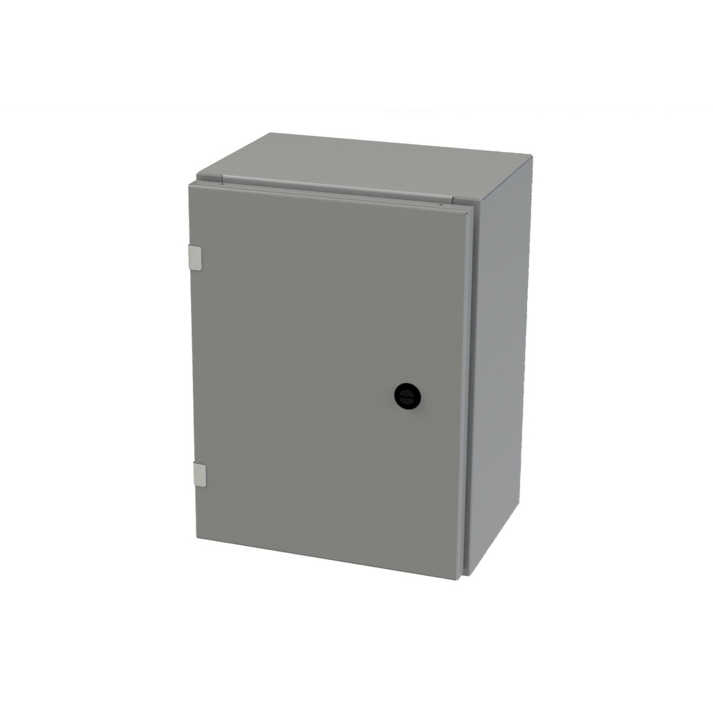 NEMA 3R, 4, 12 Enclosure, Wallmount, 16" H x 12" W x 8" D, Carbon Steel, Powder Coat gray, Heavy Duty
