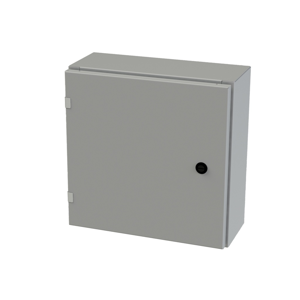 NEMA 3R, 4, 12 Enclosure, Wallmount, 16" H x 16" W x 8" D, Carbon Steel, Powder Coat gray, Heavy Duty