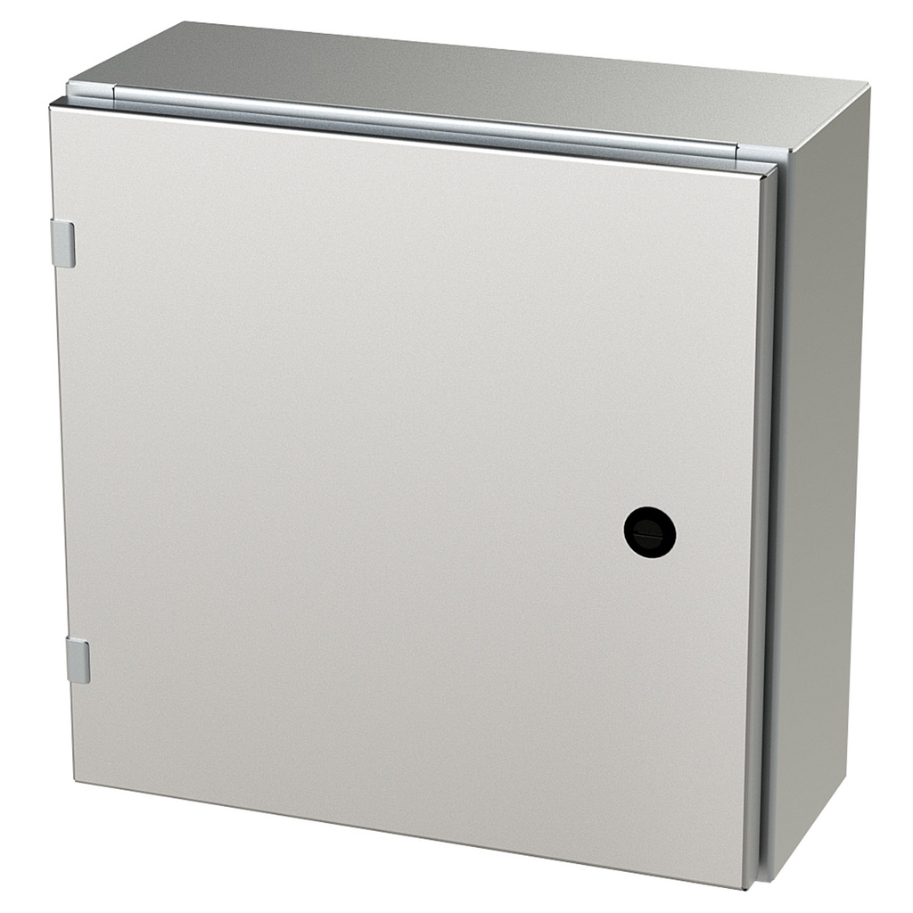 NEMA 4X Enclosure, Wallmount, 16" H x 16" W x 6" D, 304 Stainless Steel