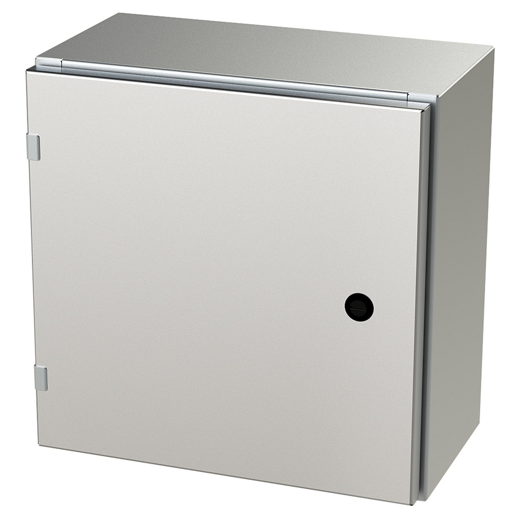 NEMA 4X Enclosure, Wallmount, 16" H x 16" W x 8" D, 304 Stainless Steel