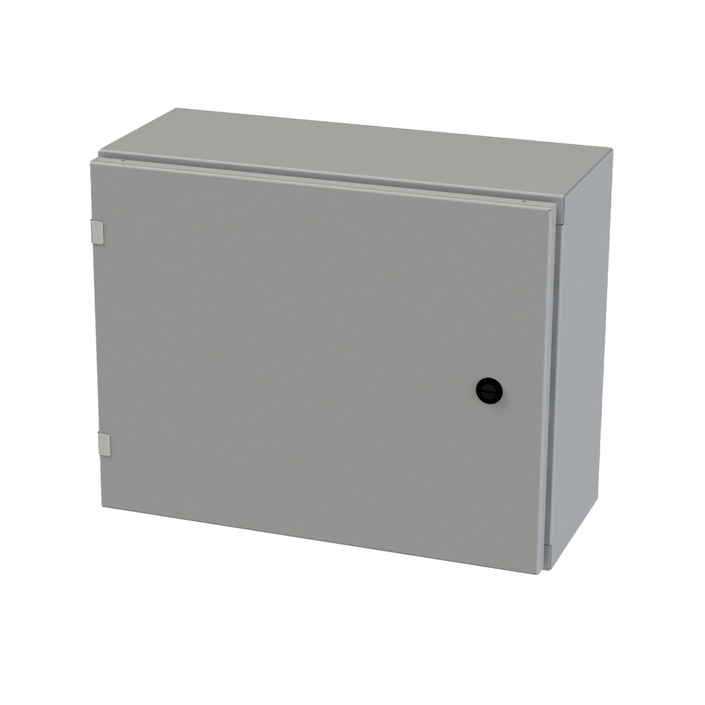 NEMA 3R, 4, 12 Enclosure, Wallmount, 16" H x 20" W x 8" D, Carbon Steel, Powder Coat gray, Heavy Duty