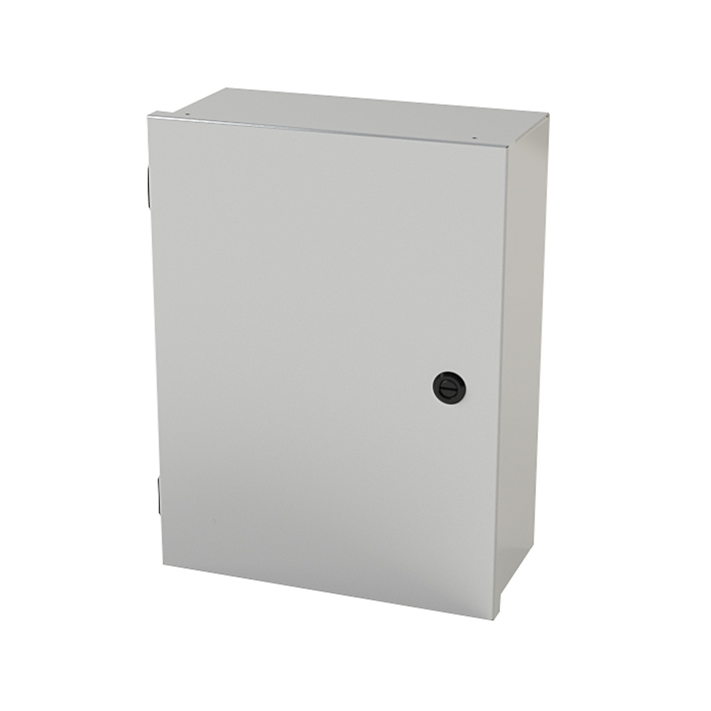 NEMA 1 Enclosure, Wallmount, 16" H x 12" W x 6" D, Carbon Steel, Powder Coat gray