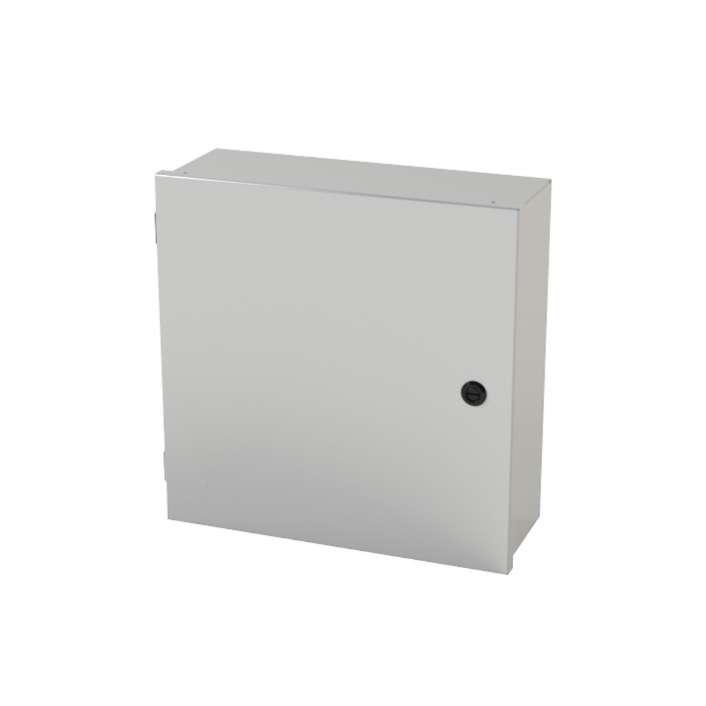 NEMA 1 Enclosure, Wallmount, 16" H x 16" W x 6" D, Carbon Steel, Powder Coat gray