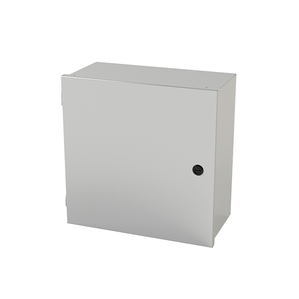 NEMA 1 Enclosure, Wallmount, 16" H x 16" W x 8" D, Carbon Steel, Powder Coat gray