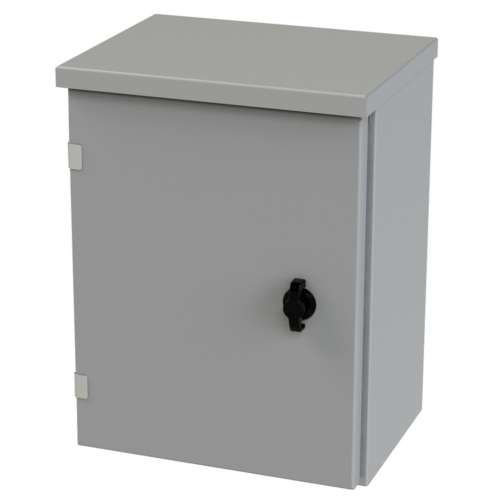 NEMA 3R Enclosure, Wallmount, 16" H x 12" W x 8" D, Galvannealed Steel, gray