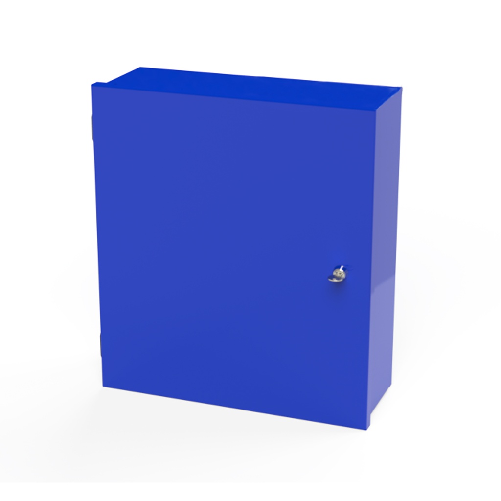 NEMA 1 Enclosure, Wallmount, 18" H x 16" W x 6" D, Carbon Steel, Powder Coat Blue