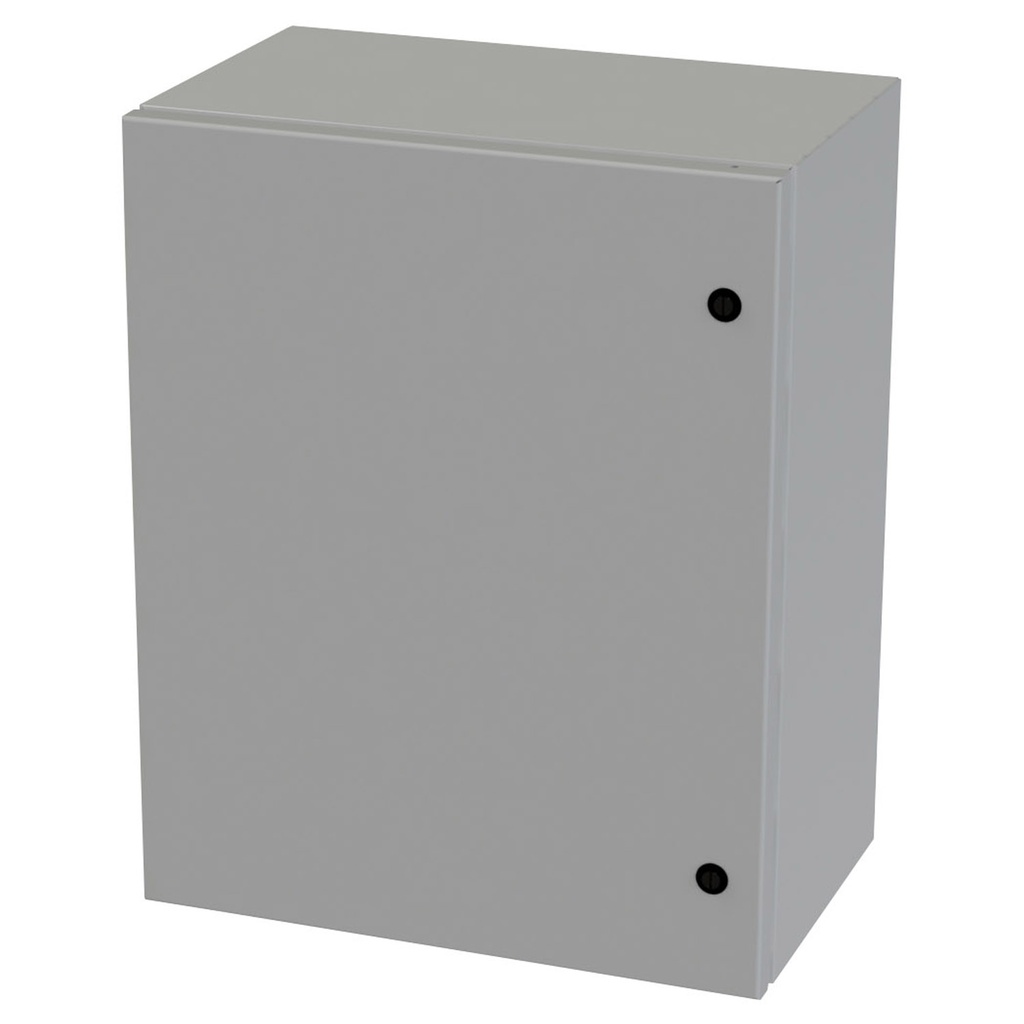NEMA 3R, 4, 12 Junction Box, Wallmount, 20" H x 16" W x 10" D, Carbon Steel, Powder Coat gray