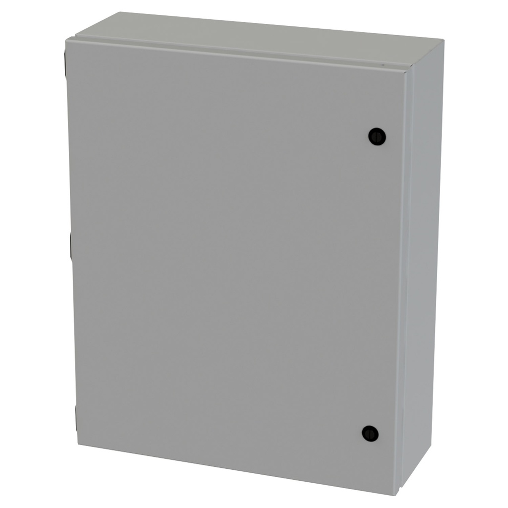 NEMA 3R, 4, 12 Junction Box, Wallmount, 20" H x 16" W x 6" D, Carbon Steel, Powder Coat gray