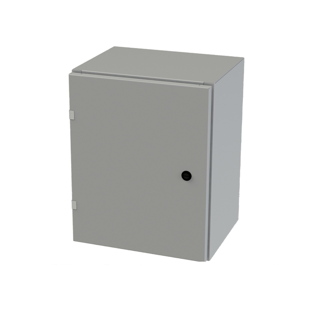NEMA 3R, 4, 12 Enclosure, Wallmount, 20" H x 16" W x 12" D, Carbon Steel, Powder Coat gray, Heavy Duty