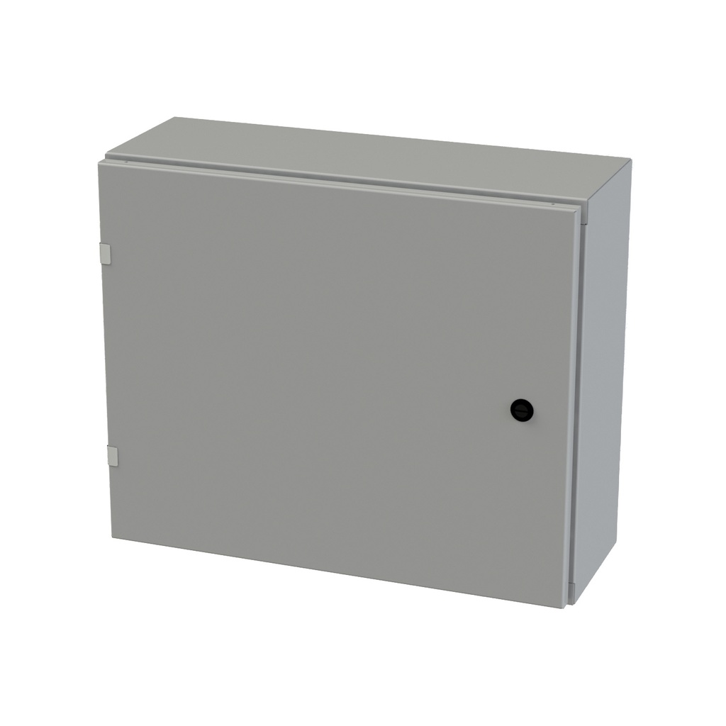 NEMA 3R, 4, 12 Enclosure, Wallmount, 20" H x 24" W x 8" D, Carbon Steel, Powder Coat gray, Heavy Duty