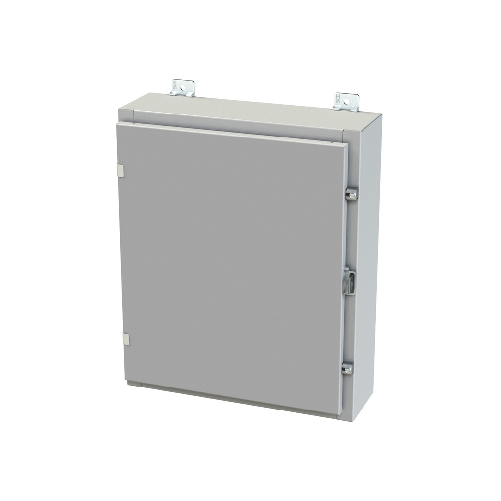 NEMA 3R, 4, 12 Enclosure, Wallmount, 24" H x 20" W x 6" D, Carbon Steel, Powder Coat gray