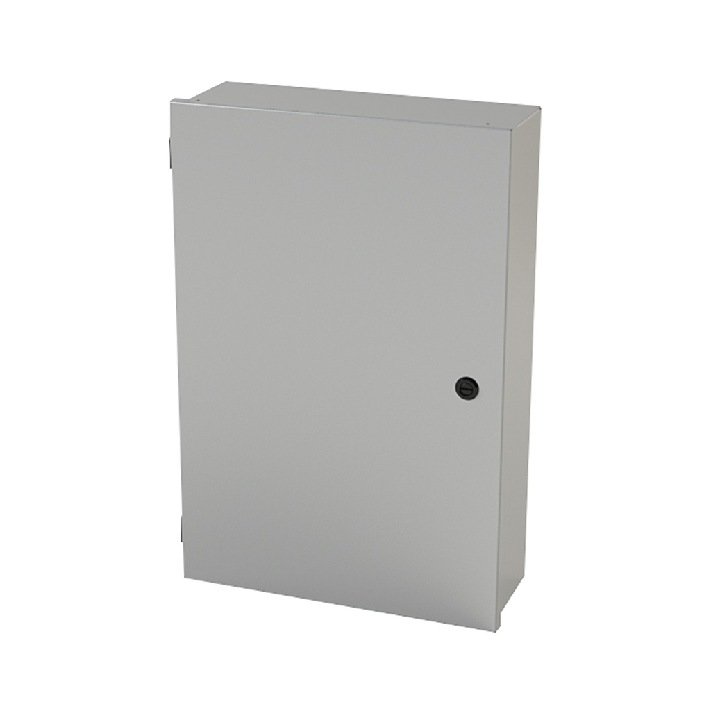 NEMA 1 Enclosure, Wallmount, 24" H x 16" W x 6" D, Carbon Steel, Powder Coat gray