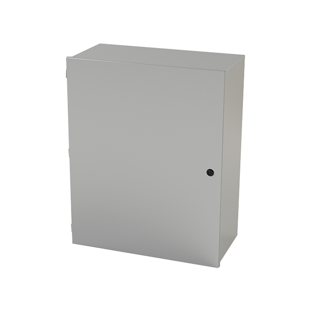 NEMA 1 Enclosure, Wallmount, 30" H x 24" W x 12" D, Carbon Steel, Powder Coat gray