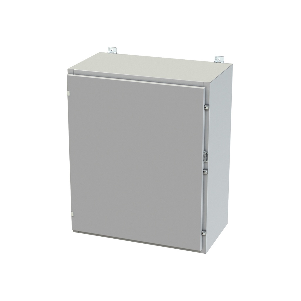 NEMA 3R, 4, 12 Enclosure, Wallmount, 36" H x 30" W x 16" D, Carbon Steel, Powder Coat gray