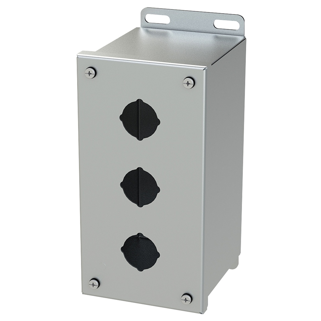 Push Button Enclosure Extra Deep, 30.5mm, 3 Hole, 304 Stainless Steel, NEMA 4X