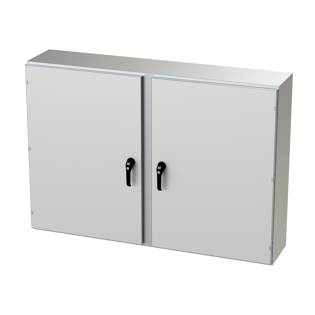 NEMA 4X Enclosure, Wallmount, 42" H x 60" W x 12" D, 304 Stainless Steel