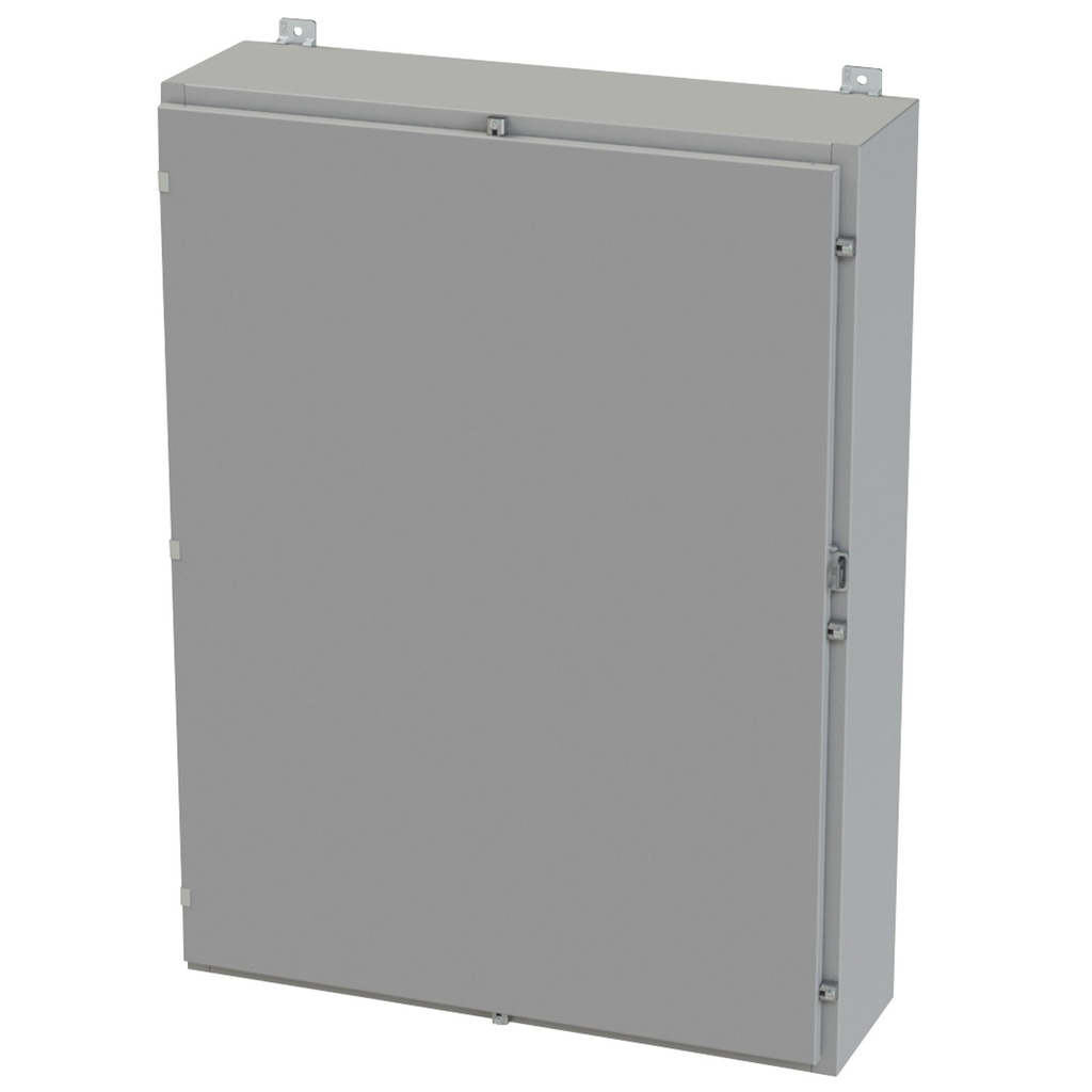 NEMA 3R, 4, 12 Enclosure, Wallmount, 48" H x 36" W x 10" D, Carbon Steel, Powder Coat gray
