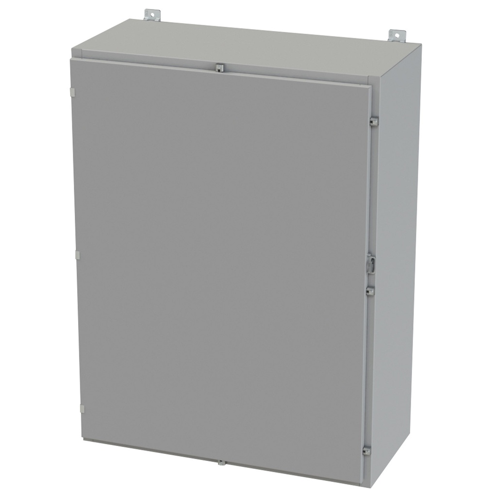 NEMA 3R, 4, 12 Enclosure, Wallmount, 48" H x 36" W x 16" D, Carbon Steel, Powder Coat gray