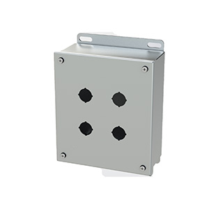 Push Button Enclosure, 22.5mm, 4 Hole, 304 Stainless Steel, NEMA 4X