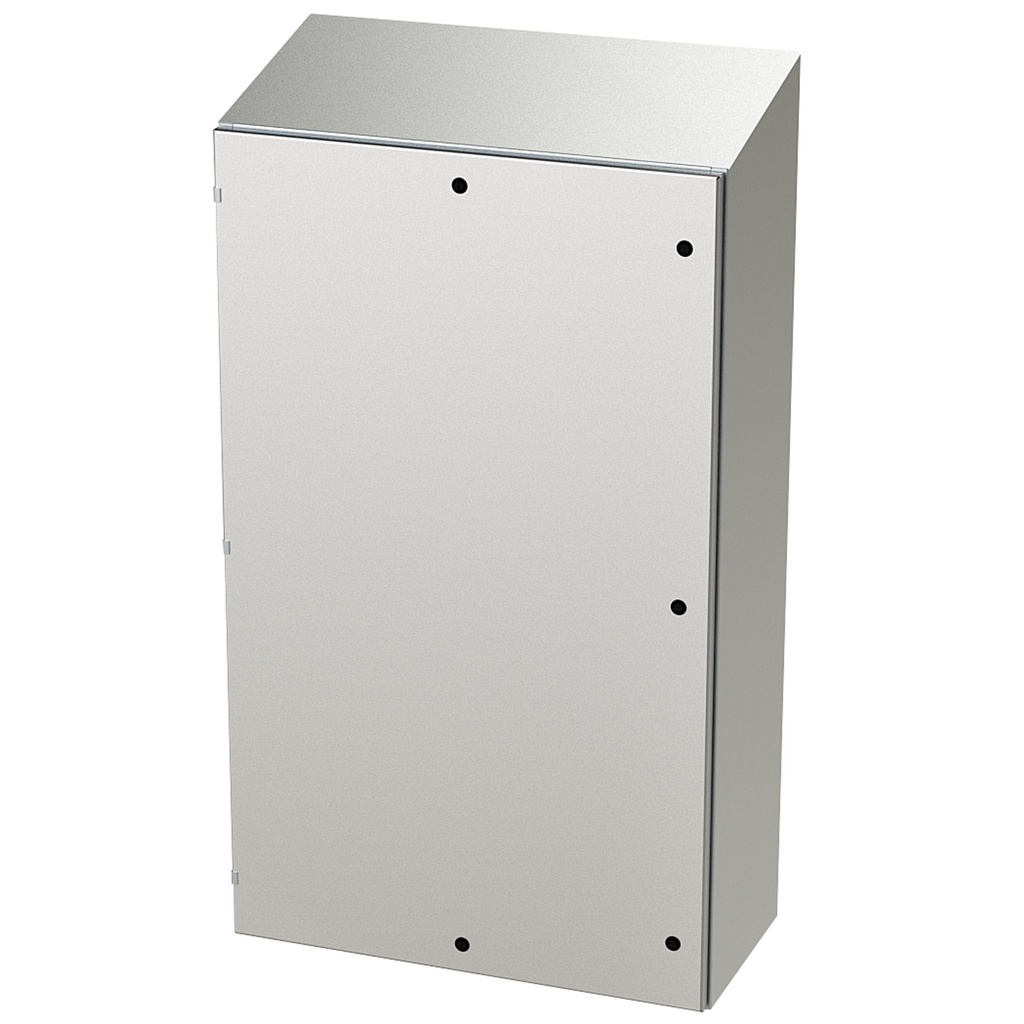 NEMA 4X Enclosure, Slope Top, Wallmount, 60" H x 36" W x 16" D, 304 Stainless Steel