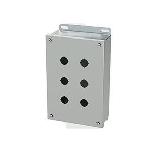 Push Button Enclosure, 22.5mm, 6 Hole, 304 Stainless Steel, NEMA 4X