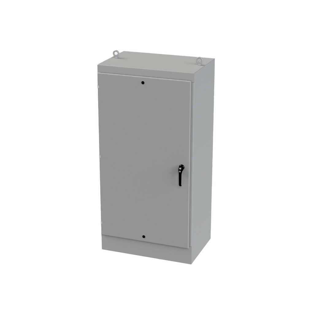NEMA 3R, 4, 12 Enclosure, Free Standing, 72" H x 36" W x 24" D, Carbon Steel, Powder Coat gray