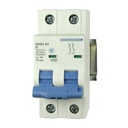 Mini Circuit Breaker | UL1077 Listed  | 63A  D Curve  400/415VAC  80VDC  10kAIC |  DIN Rail Mount |  Non Polarized |  MCB Branch Circuit Protection | NDB2-63D63-2 (2 Pole, D Trip, 63 Amp)