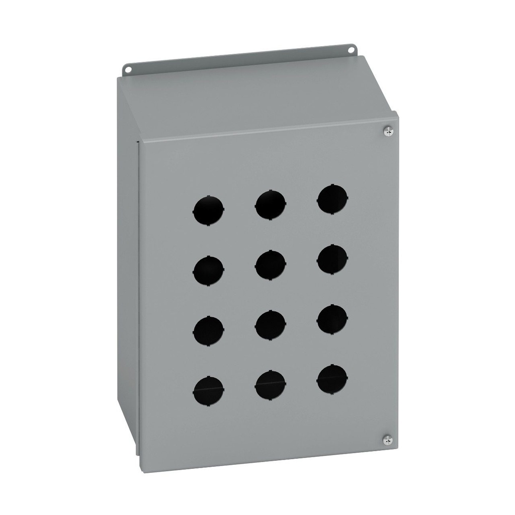 9 Hole, Push Button Enclosure, Extra Deep, 30.5mm Holes, 9.5H x 8.5W x 4.75D