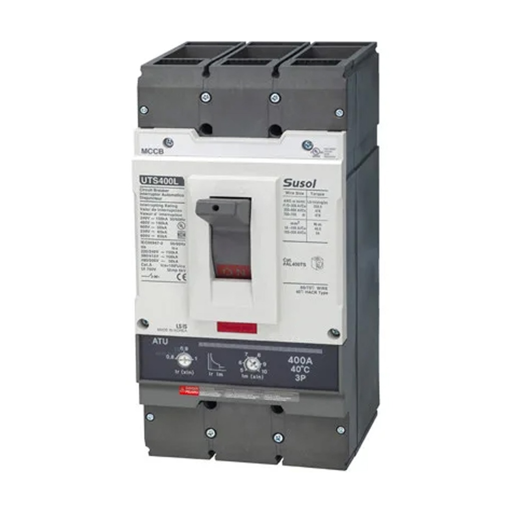 UTS400 MCCB | 350 Amp | 3 Poles | 600V AC Class | UTS400 Frame | Fixed Thermal, Fixed Magnetic Trip | Line & Load Side Lugs | UL489 | Molded Case Circuit Breaker | UTS400N-FTU-350A-3P-LL-UL