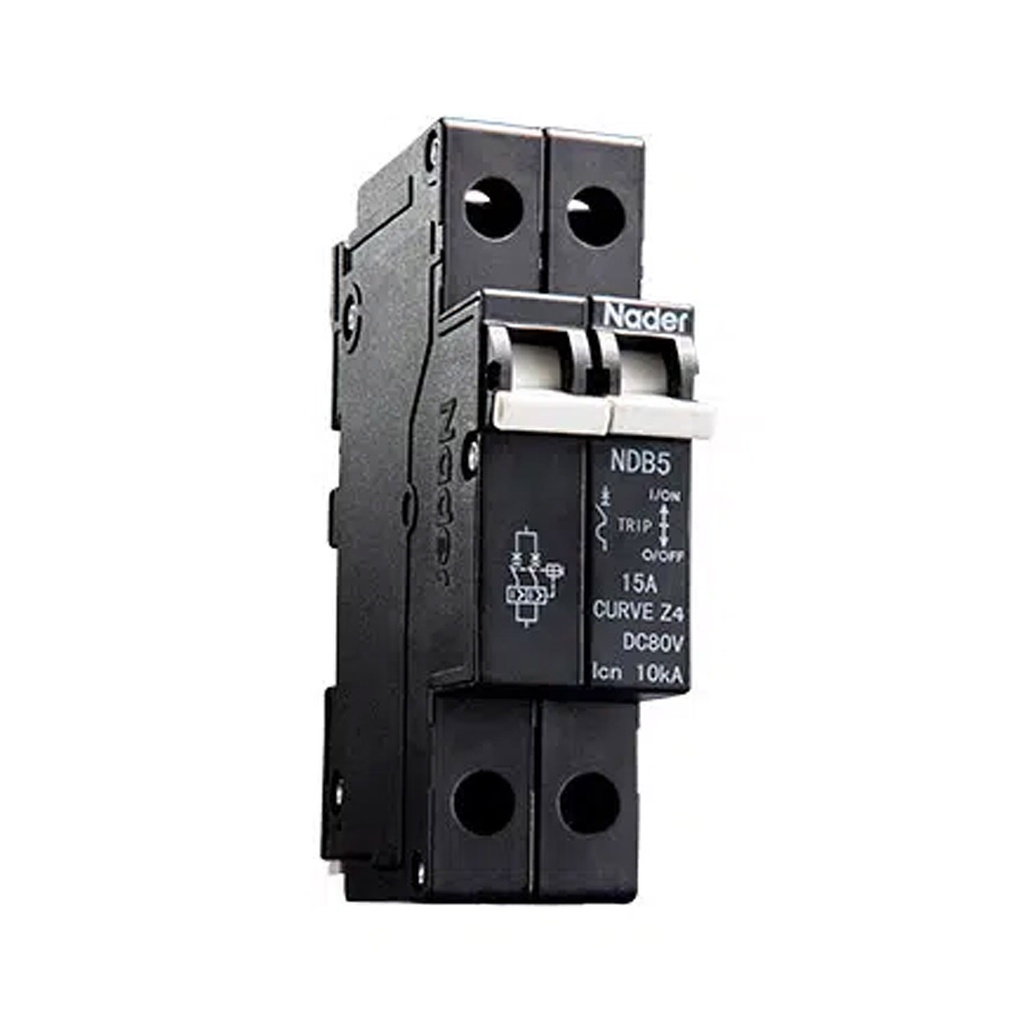 15 Amp, 2 Pole, 80V DC, Trip Curve: Z4, DIN Rail Mount-Hydraulic-Magnetic Circuit Breaker, UL1077