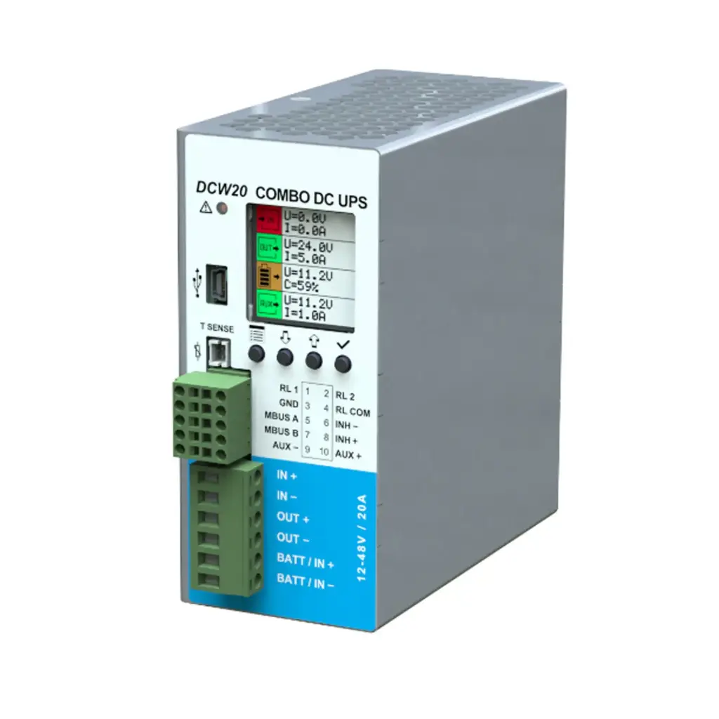 DCW20 DC-UPS 960W/20A for Power Supplies 12-48VDC, User Programmable, UL508