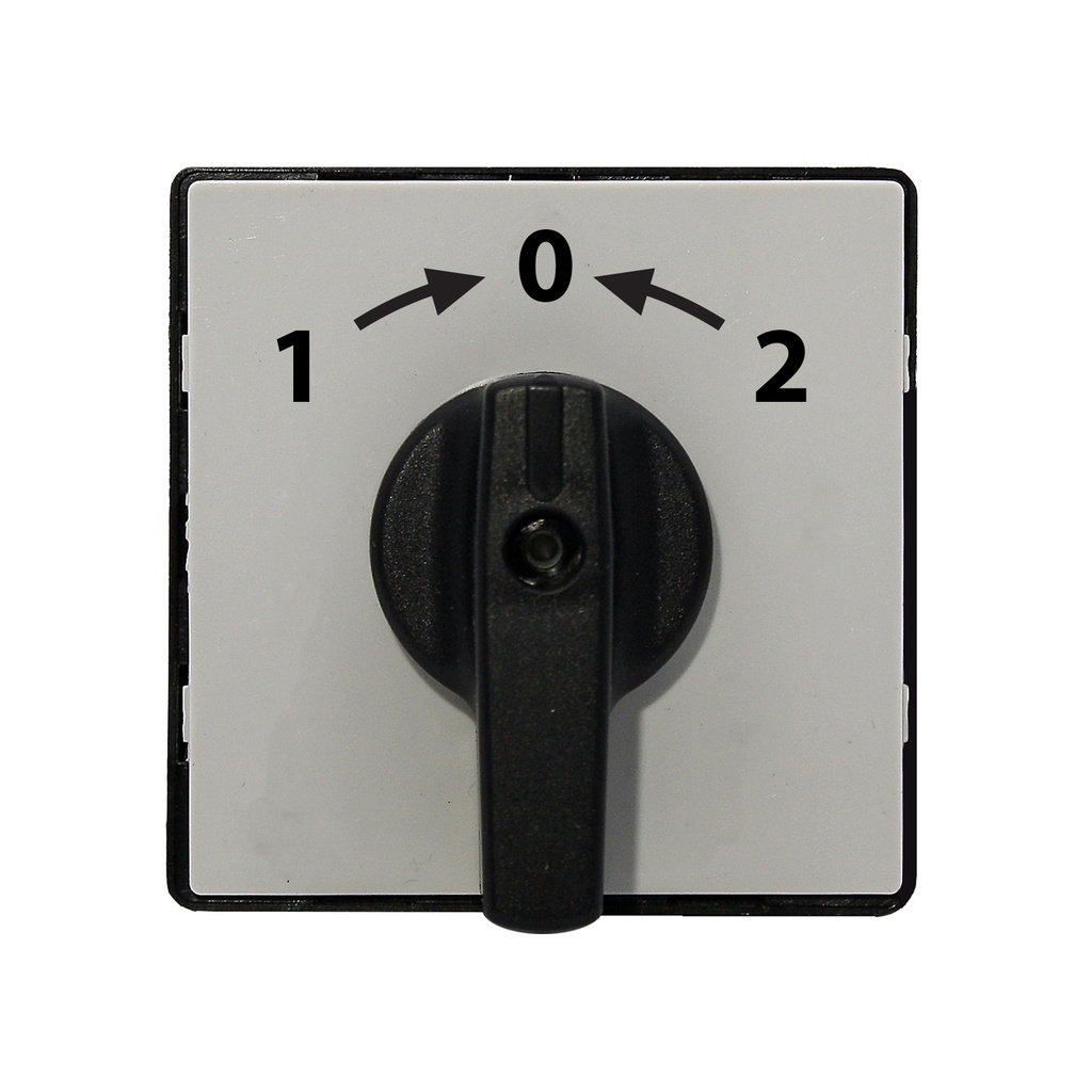 ASI 001-0013 Motor Reversing Switch Handle, Momentary Spring Return to the Off Position, Black Knob & Gray Plate, IP65 for P012/P016/P020 Series 3-Position Dial, (10-12-2 O'Clock Positions)