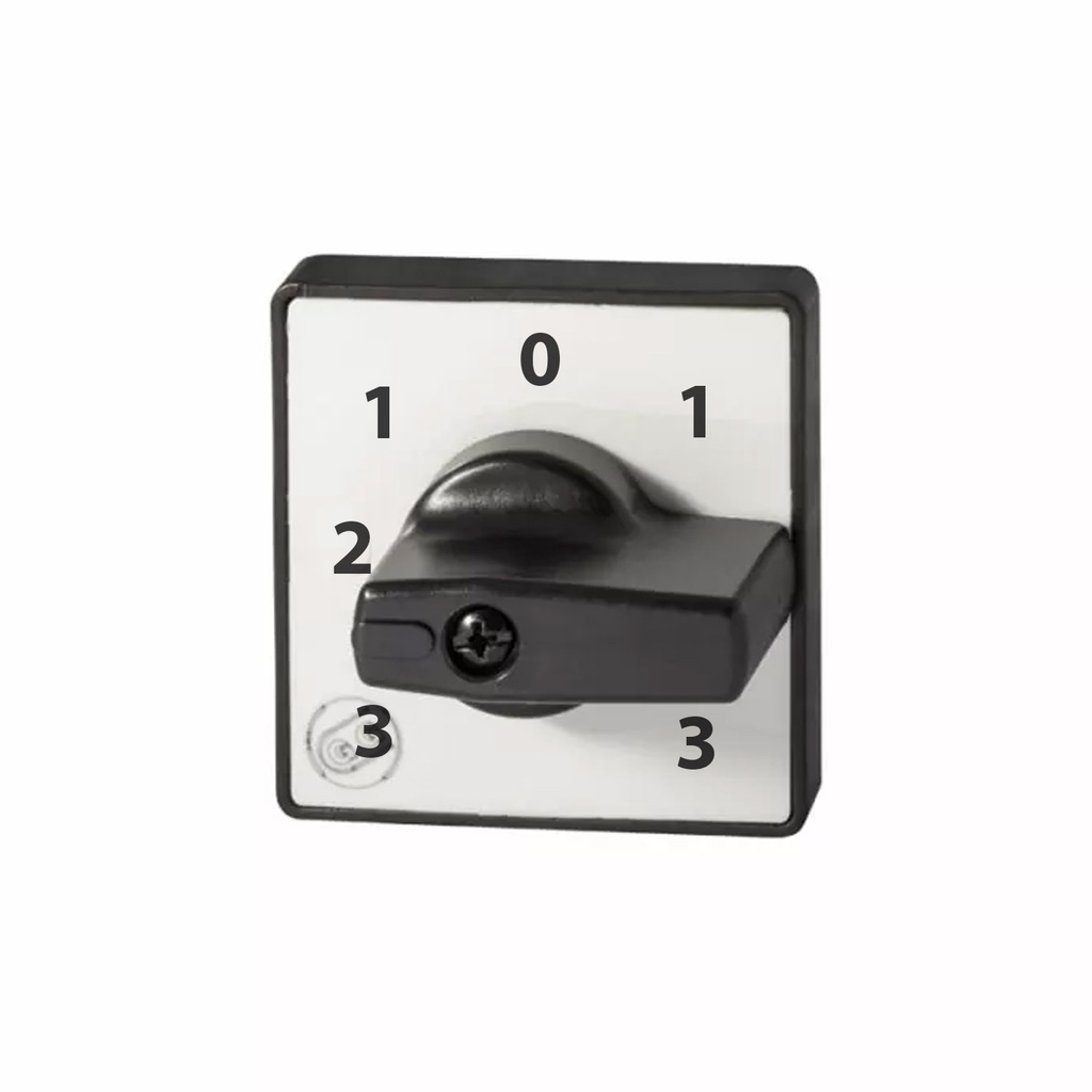Cam Switch Handle, 64x64mm, Black/Gray