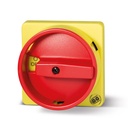 Yellow/Red Rotary On-Off Cam Switch Handle, Red Handle, Yellow Plate