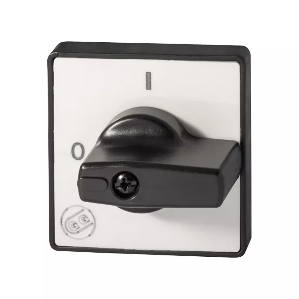 On-Off Cam Switch Handle, Black Knob, Gray Plate for G125 Series Switches
