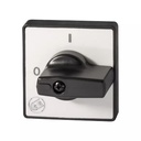 On-Off Cam Switch Handle, Black Knob, Gray Plate for G125 Series Switches