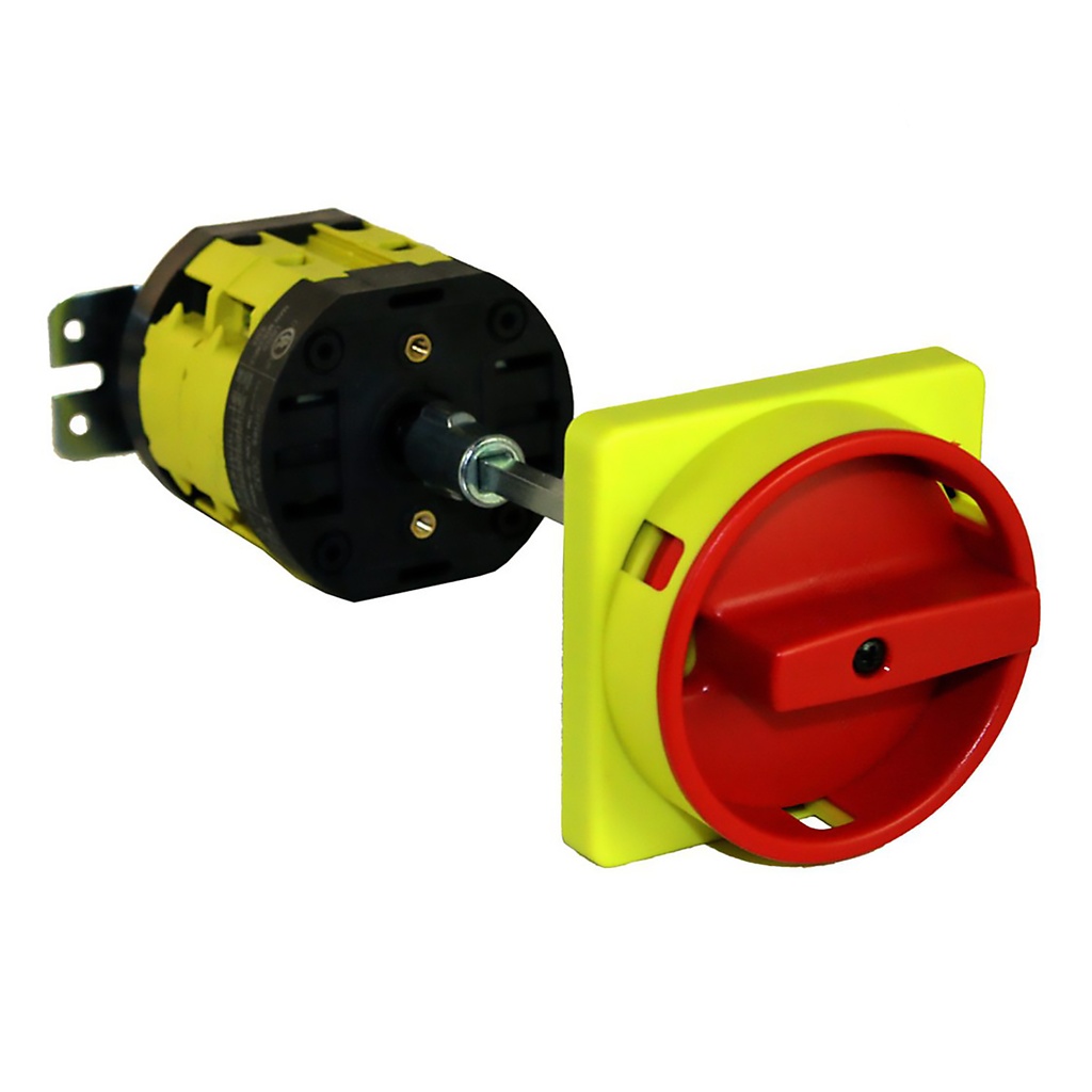 ASI A-101706G Panel Mount Disconnect Switch Kit | 3 Pole, 32A, 600V AC | Red Locking Handle, 185mm Shaft | UL508 Listed | Industrial Motor Control & Safety