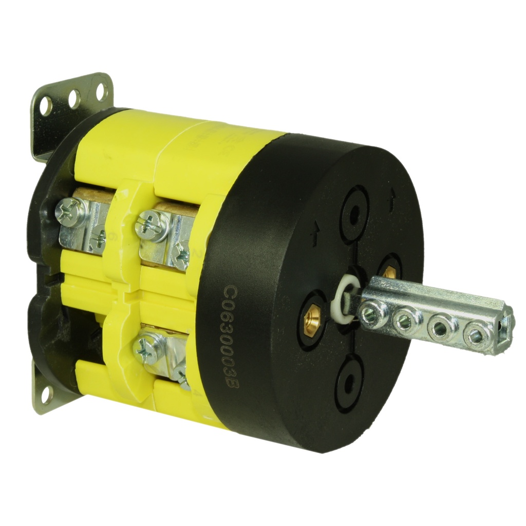 ASI C0630003B Rotary Cam Switch | 3-Pole, 63Amp, 600V AC | 2-Position ON/OFF Load Break Switch | Base Panel Mount | UL508 Listed