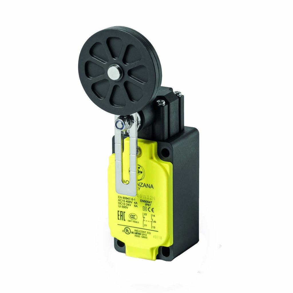 Industrial Mechanical Roller Lever Limit Switch, Slow Break, 1 NC 1 NO , M20 Cable Entry Fitting