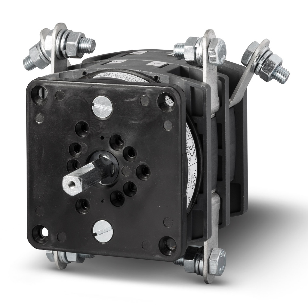 Motor Reversing Switch, 3 Pole For 3 Phase Motor Up To 50 HP, 125A, 600V, Nema 4X, Rear Panel Mounting, UL508 Listed