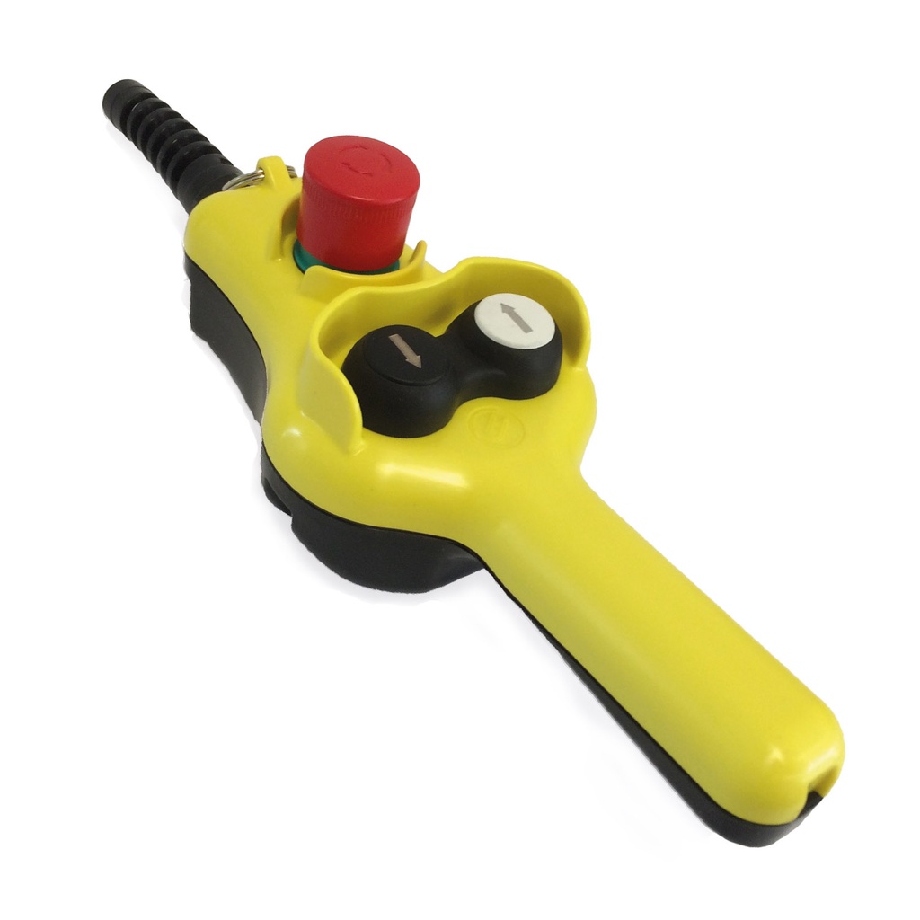 3 Button Pendant Station, Two Speed with Ergonomic Grip, Emergency Stop, Up-Down Buttons, 2NO/1NC