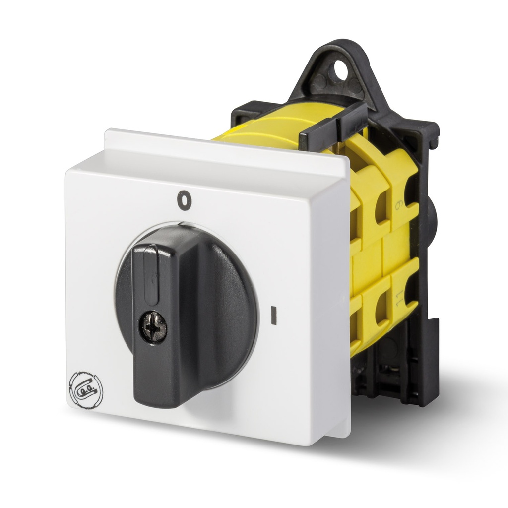 3 Position Rotary Cam Changeover Switch, 16 Amp Two Pole Changeover Switch, DIN Rail Mount, UL508 Listed
