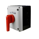 120/240V AC, 20A, 2HP, Single Phase, Boat Lift Switch or Motor Reversing Switch  w/Front Mounted Red Handle (Maintained)