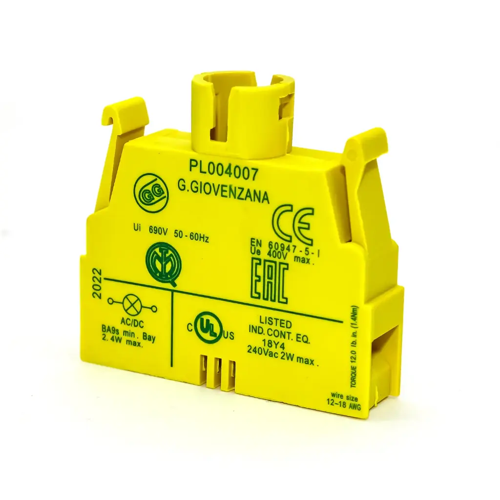Lamp Holder Contact Block | BA9s Socket | Screw Terminals | 2.4W Max | UL Recognized | Fits P02, P03, PL, PLB and TLP Series Pendant Stations | ASI PL004007