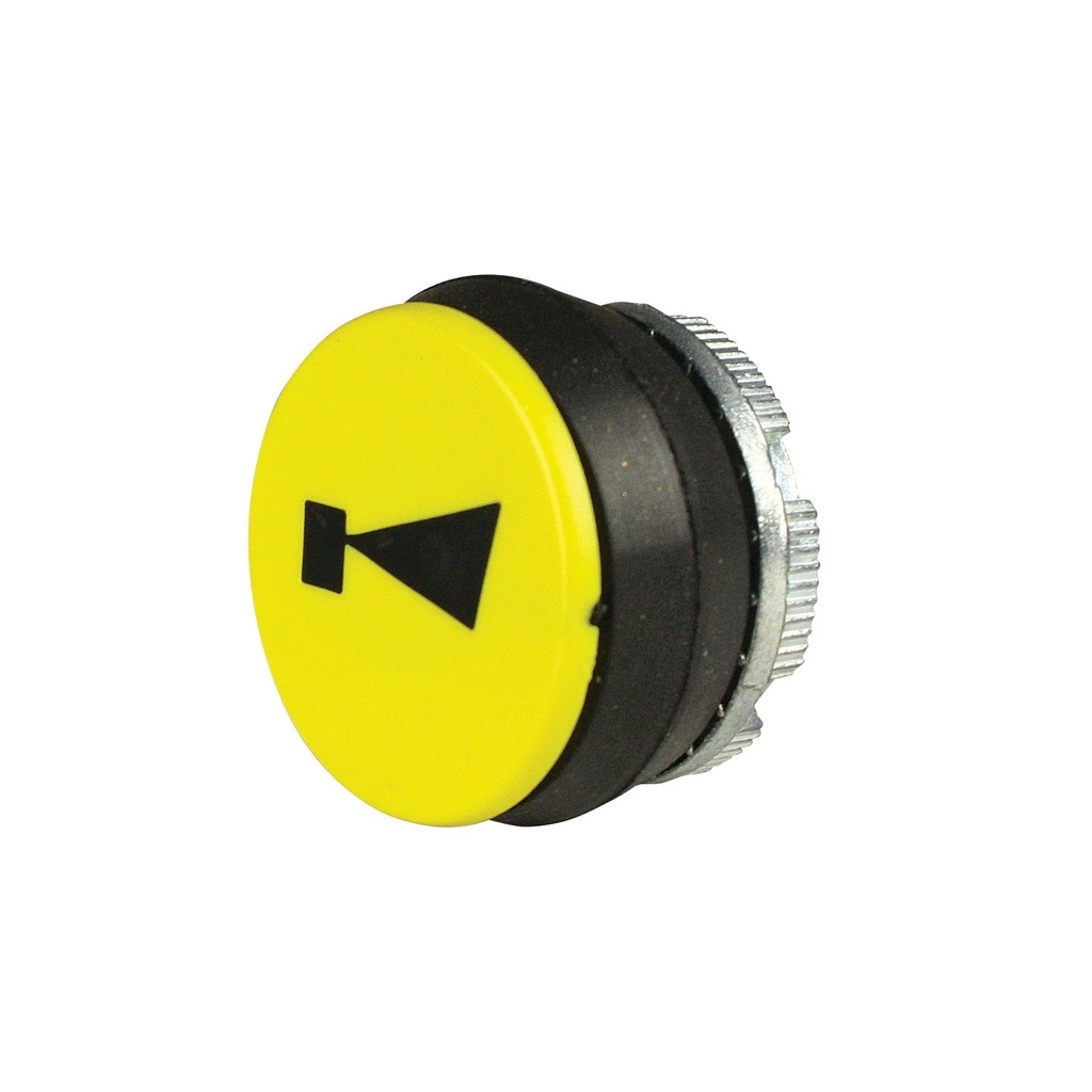 Pendant Station Replacement Momentary Push Button With Alarm Symbol, Yellow, 22mm, Mounting Adapter Included