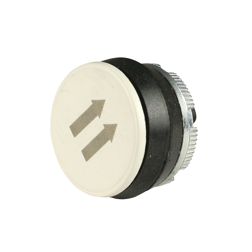 White with Gray 2-Speed Up Right 45° Dual Arrow Symbol for Counter-Clockwise or Reverse Rotation