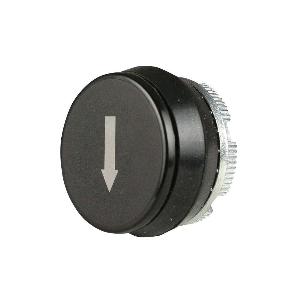 Pendant Station Replacement Momentary Push Button, Black With White Down Arrow, 22mm