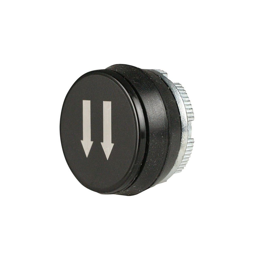 Pendant Station Replacement Momentary Push Button, Black With White 2-Speed DOWN Arrow