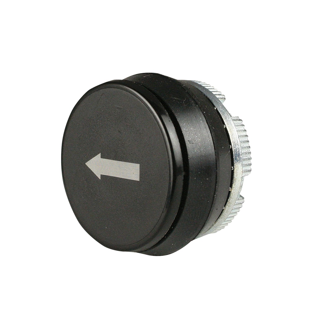 Push Button Momentary Switch Black, 22mm, White LEFT Arrow